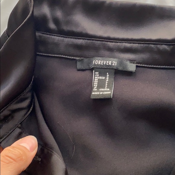 Black Silk Button Up - Picture 2 of 3